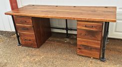 Industrial Black Walnut Office Desk 5 small