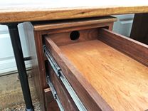 Industrial Black Walnut Office Desk 4 small