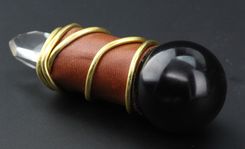 Lemurian Quartz Point, Smoky Quartz Crystal Sphere, Healing Wand 5 small