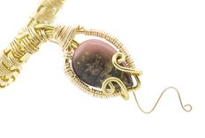 Agate, Kundalini Serpent, Wire Weave Bracelet, Gold Wire 4 small