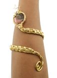 Agate, Kundalini Serpent, Wire Weave Bracelet, Gold Wire 3 small