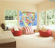Children's Illustrated Watercolor Art United States Royal Blue Map 5 small