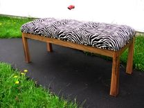 Upholstered Walnut Zebra Bench 2 small