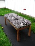 Upholstered Walnut Zebra Bench 3 small