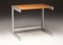 Cantilever Aluminum Desk Minimalist Contemporary Reclaimed Oak Wood 1 small