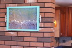 Waves Tray+Wall Art With Boat Cleat Handles 2 small