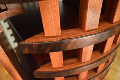 Stereo Cabinet Featuring Bent African Ribbon Sapele 3 small