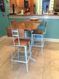 The Nantucket Stool With Back - Rough Sawn Oak 3 small