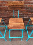 The Nantucket Stool With Back - Rough Sawn Oak 2 small