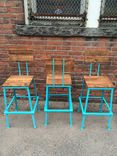 The Nantucket Stool With Back - Rough Sawn Oak 1 small