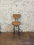 Swivel Bar Stool With Back, Rustic Stool 2 small