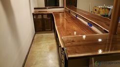 Built-In Two Tier Live Edge Walnut Bar 5 small