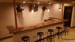 Built-In Two Tier Live Edge Walnut Bar 6 small