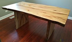 Custom 2-Slab Live Edge Sycamore Dining Table With Slab Legs 1 small