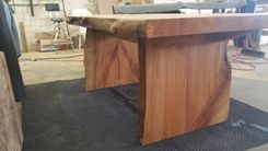Custom 2-Slab Live Edge Sycamore Dining Table With Slab Legs 5 small