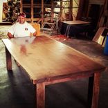 Bookmatched 3-Slab Live Edge Walnut Table With Walnut Base 1 small