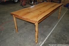 Live Edge Oak Table With Sapling Pole Legs 4 small