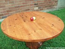 60" Oak Tree Stump Pedestal Dining Table 5 small
