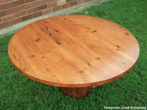 60" Oak Tree Stump Pedestal Dining Table 4 small