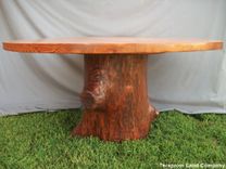 60" Oak Tree Stump Pedestal Dining Table 1 small