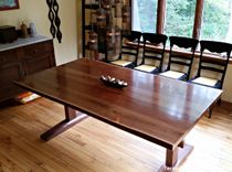 Live-Edge Walnut Trestle Dining Table 1 small