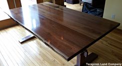 Live-Edge Walnut Trestle Dining Table 3 small