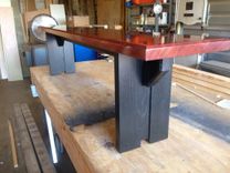 Waterfall Bubinga Bench With Ebonized White Oak Legs 1 small