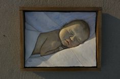 Infant Portrait: Ceramic Tile Relief With Poplar Frame 1 small