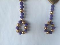 Purple Velvet Small Balls,Gold Beads.L-3' ,W-1' 1 small