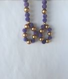 Purple Velvet Small Balls,Gold Beads.L-3' ,W-1' 2 small