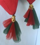 Red & Green Net Fabric With Gold Metal Cap.L-3' ,W-2'. 1 small
