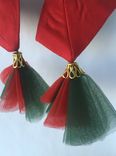 Red & Green Net Fabric With Gold Metal Cap.L-3' ,W-2'. 2 small