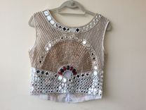 White Jacket,Hand Embroidery With Stone,Mirror ,Pearl And Dabka. 2 small