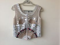 White Jacket,Hand Embroidery With Stone,Mirror ,Pearl And Dabka. 1 small