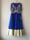 Blue Silk Jacket With Mirror ,Thread  Hand Embroidery 3 small
