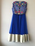 Blue Silk Jacket With Mirror ,Thread  Hand Embroidery 4 small