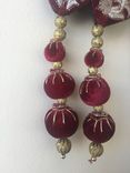 Burgundy Velvet Balls ,Hand Embroidery With Gold Beads .Could Be Hanged In Thread Too 1 small