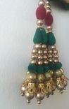 Red,Green And Golden Beads In Silk Fabric.Could Be Hanged In Thread Too 3 small