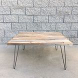 Reclaimed Wood And Hair Pin Leg Minimalist Coffee Table 3 small