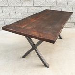 Industrial Style Reclaimed Wood And Steel Dining Table Or Desk 1 small