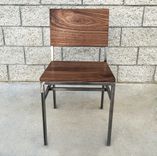 Industrial Style Walnut And Steel Dining Or Desk Chair 6 small