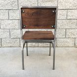Industrial Style Walnut And Steel Dining Or Desk Chair 2 small