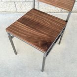 Industrial Style Walnut And Steel Dining Or Desk Chair 3 small