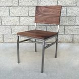 Industrial Style Walnut And Steel Dining Or Desk Chair 4 small