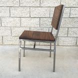 Industrial Style Walnut And Steel Dining Or Desk Chair 5 small