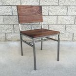 Industrial Style Walnut And Steel Dining Or Desk Chair 1 small