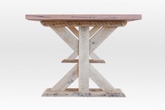 Reclaimed Barnwood Trestle-Style Dining Table 5 small