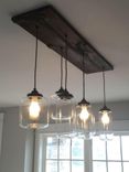 Custom Chandelier- Reclaimed Wood And Jar 5 small