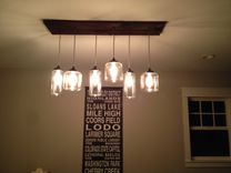 Custom Chandelier- Reclaimed Wood And Jar 3 small