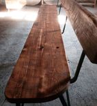 Rustic-Style Reclaimed Trough Bench With Metal Legs 2 small